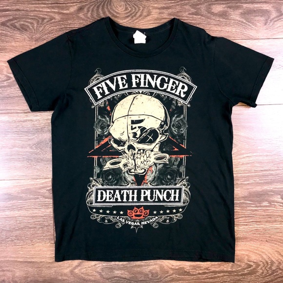 Five Finger Death Punch Las Vegas Nevada Men’s Heavy Metal Rock Band Shirt Sz L - Picture 1 of 4